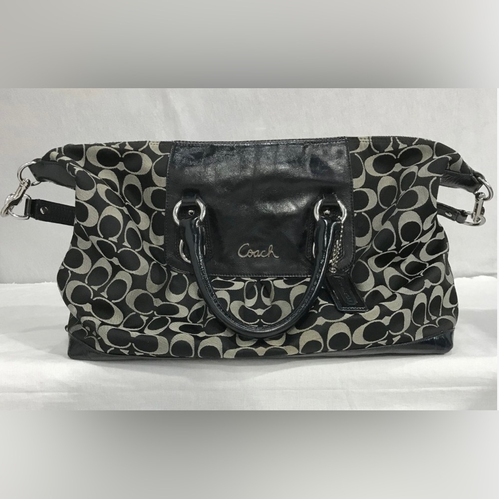 Coach Ashley Signature Sateen Large Satchel Handbag Shoulder Bag F15440